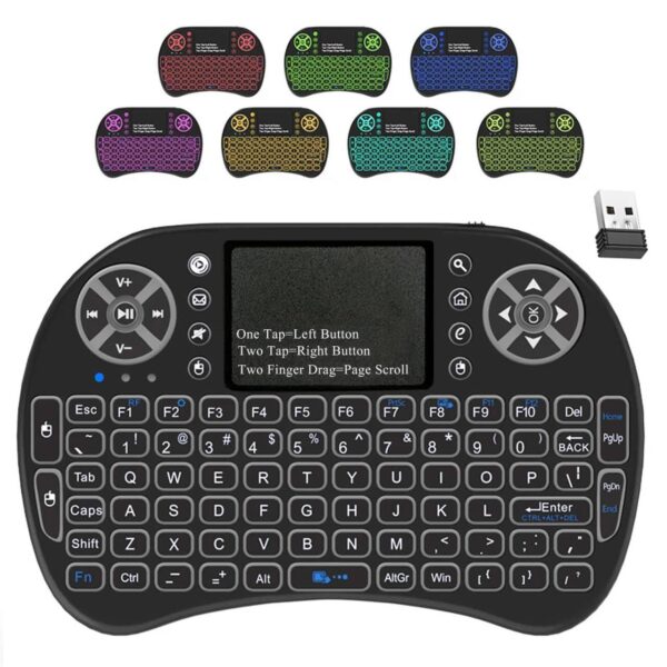Mini Teclado Inalámbrico con Touchpad y Retroiluminación LED