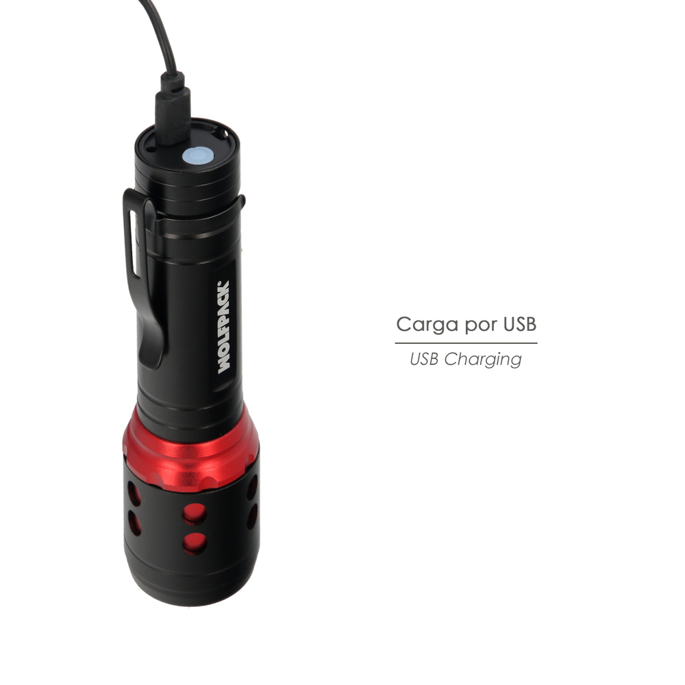 Linterna LED Recargable 3 Modos – 500 Lúmenes USB - Imagen 3