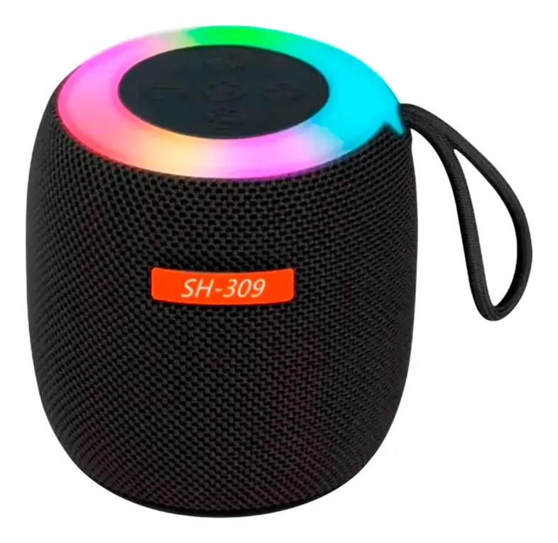 Mini Parlante Portátil Sh-309 Bluetooth Con Luz Led - Negro - Imagen 3