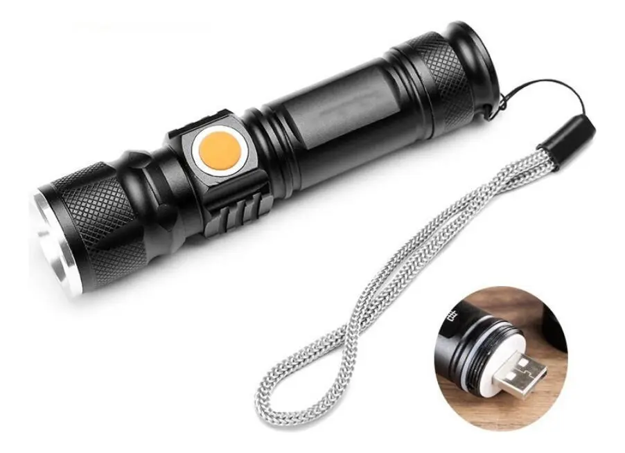 Linterna Led Con Zoom Linterna De Mano 3 Modos
