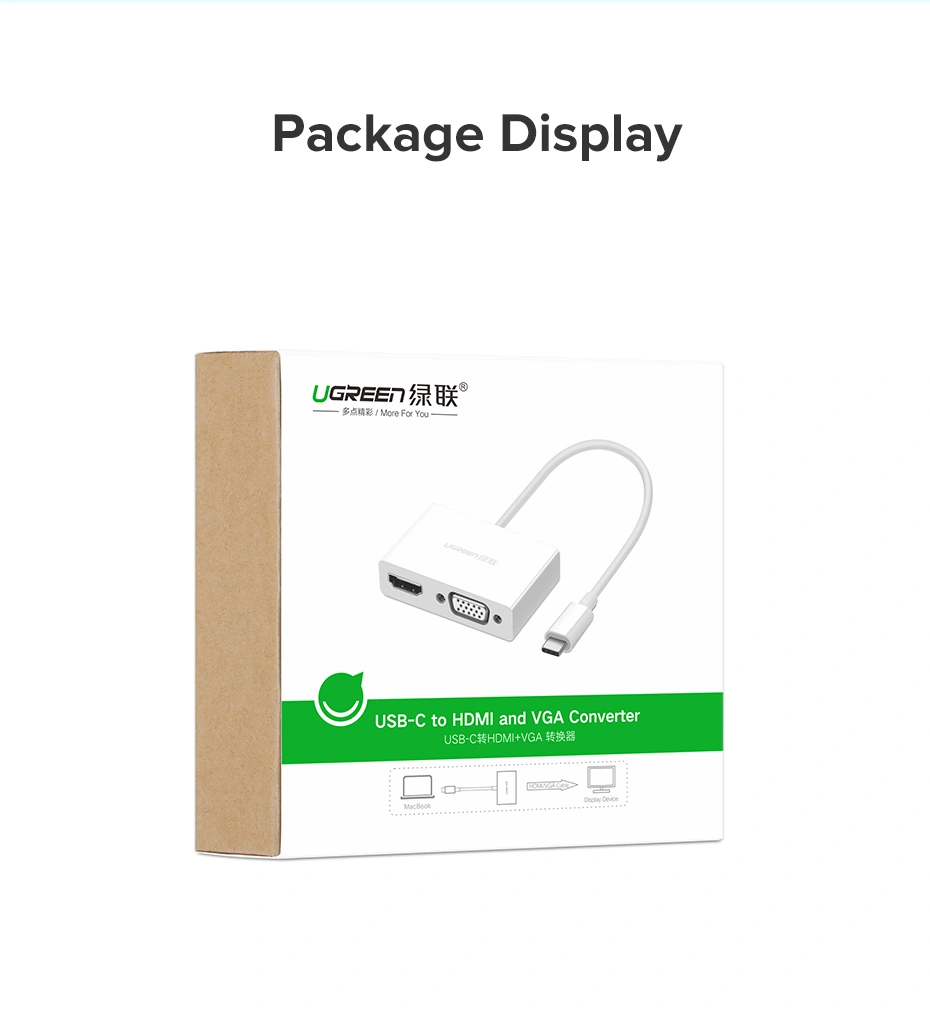 Adaptador UGREEN de Tipo C a HDMI & VGA - Imagen 2