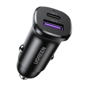 Cargador para Auto Ugreen EC305 USB-C USB-A 30 W - negro