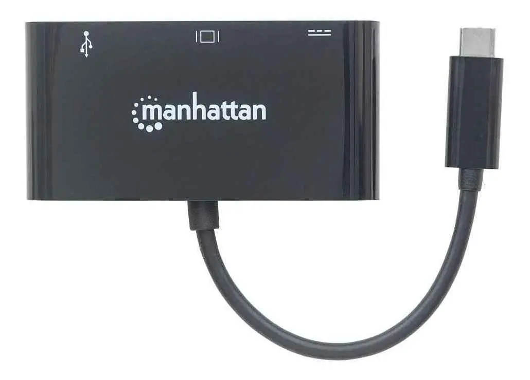 Adptador 3 en 1 de USB-C a VGA Full HD MANHATTAN 152044 - Imagen 2