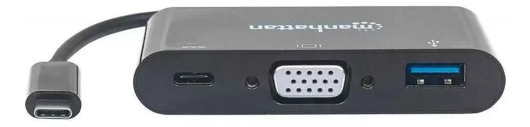 Adptador 3 en 1 de USB-C a VGA Full HD MANHATTAN 152044 - Imagen 3