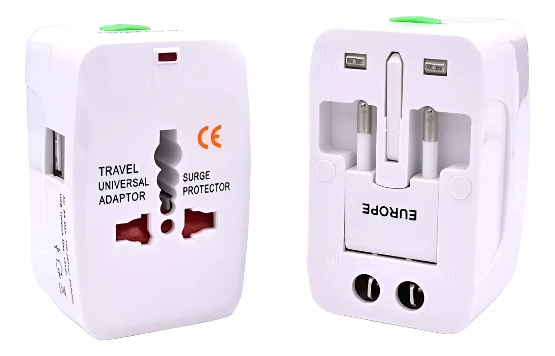 Adaptador de Corriente Universal de Viaje + 2 USB - Imagen 2
