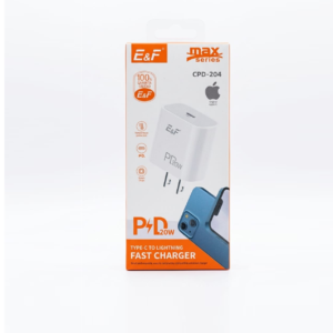 Cargador Rápido E&F 20W con Cable Tipo C a Lightning
