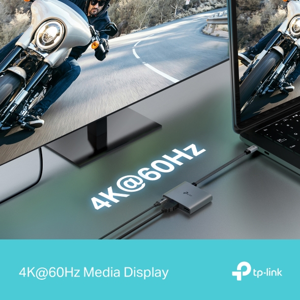 Hub USB-C 3 en 1 con Puerto HDMI 4K@60Hz y Carga Rápida de 100W TP-LINK - Imagen 4