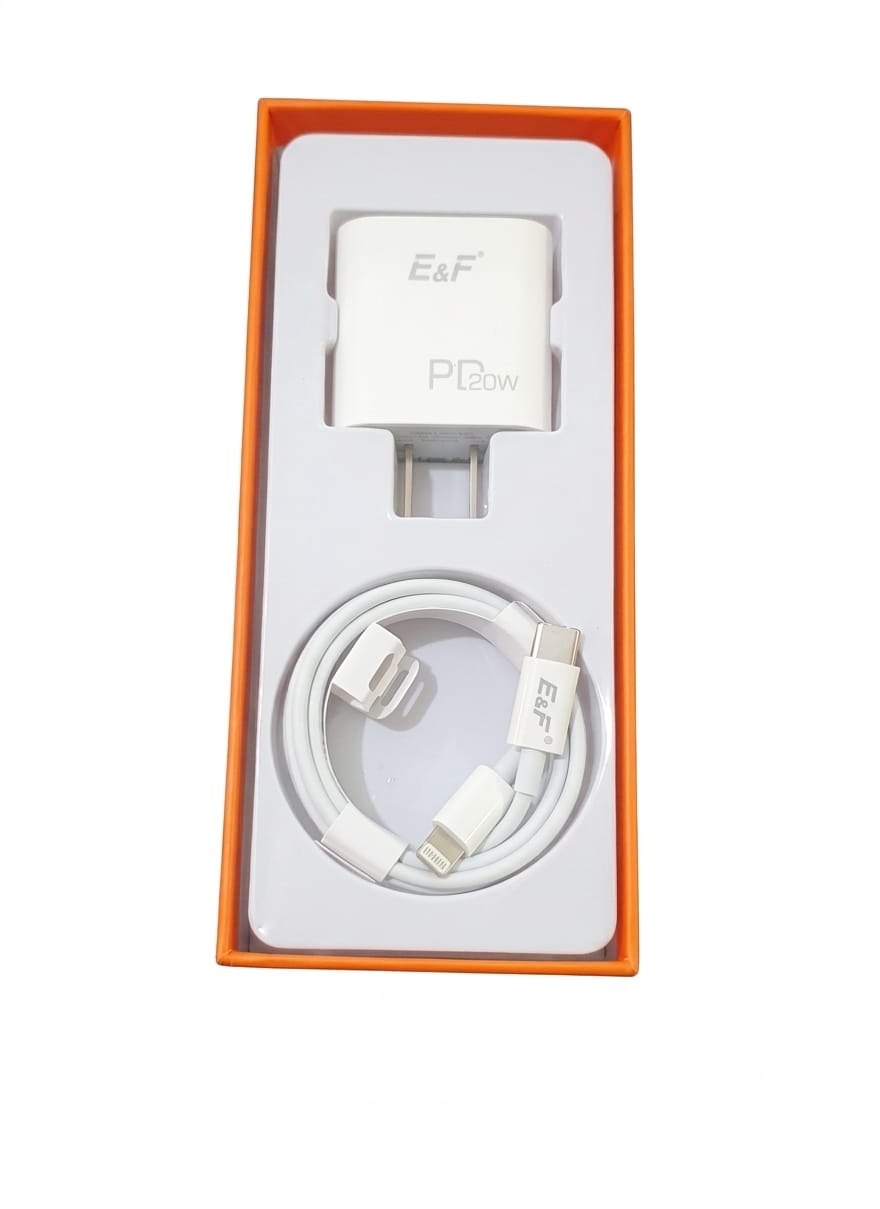 Cargador Rápido E&F 20W con Cable Tipo C a Lightning - Imagen 2