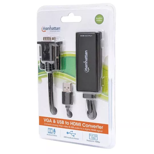 Adaptador de VGA y USB a HDMI MANHATTAN - Imagen 3