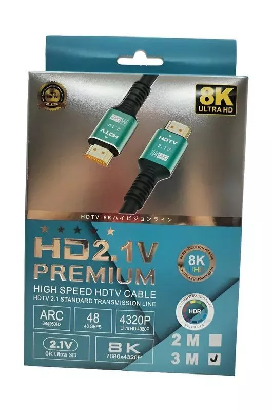 Cable HDMI 2.1 8K 60Hz 48Gbps – 3 m